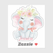 Leuke Baby Olifant Roze die cut Sticker (Vel)