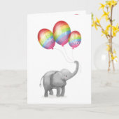 Leuke baby olifant verjaardagsleeftijd kaart (rege (Gele Bloem)