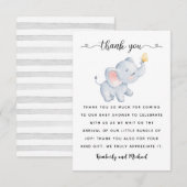 Leuke Baby Olifant Waterverf Verjaardag Baby showe Bedankkaart (Voorkant / Achterkant)