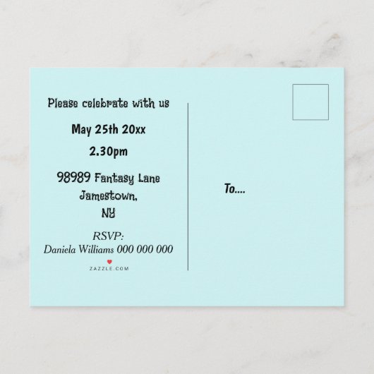 Leuke baby otter in vijver - kinderen verjaardag e uitnodiging briefkaart (Achterkant)