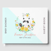 Leuke baby Panda kleurrijke bloemenkrans Gastenboek (Voorkant)
