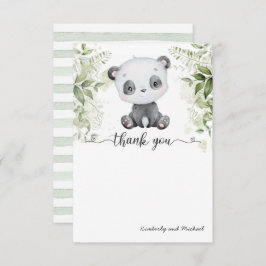 Leuke Baby Panda Waterverf Verjaardag | BABY SHOWE Bedankkaart