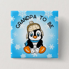 Leuke Baby Penguin Opa om te zijn | BABY SHOWER Vierkante Button 5,1 Cm