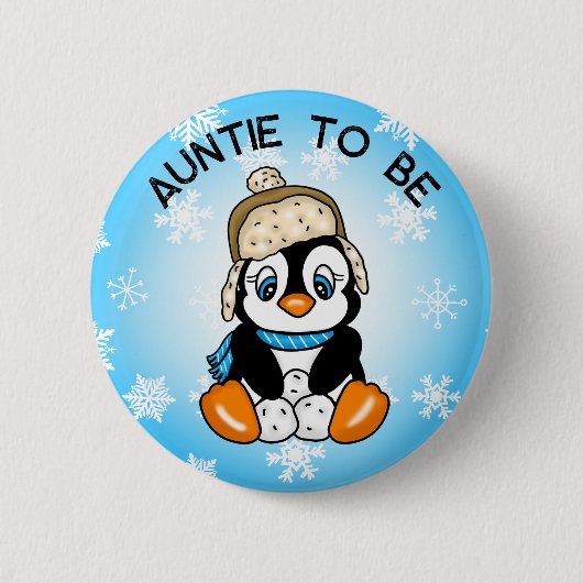 Leuke Baby Penguin | Tante om Baby shower te zijn Ronde Button 5,7 Cm (Voorkant)