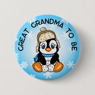 Leuke Baby pinguïn groot oma om Baby shower te zij Ronde Button 5,7 Cm