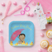 Leuke Baby Regen Rubber Ducky's Paraplu Baby showe Papieren Bordje (Feest)