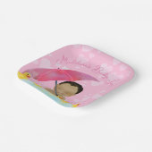 Leuke Baby Regen Rubber Ducky's Paraplu Baby showe Papieren Bordje (Gebogen)