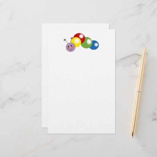 Leuke baby rups briefpapier (Voorkant / Achterkant in situ)