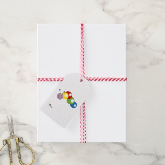 Leuke baby rups cadeaulabel (Met Touw)