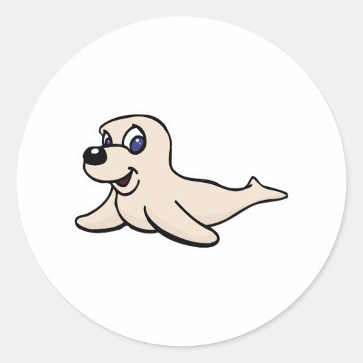 Leuke baby seal pup ronde sticker (Voorkant)