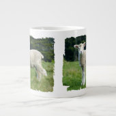 Leuke Baby Sheep Muddy Face in Meadow Grote Koffiekop (Voorkant)