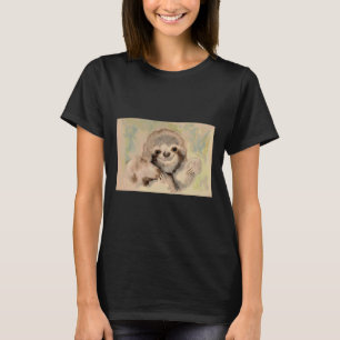 Leuke Baby Sloth Waterverf Zuid-Amerika Wildlife T-shirt