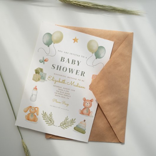 Leuke Baby Teddy Bear Speelgoed Baby shower Kaart