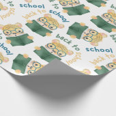 Leuke Baby tijger met bril Boek terug naar school Cadeaupapier (Hoek)