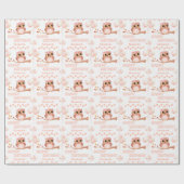 Leuke Baby Uil Balloon Meisje Gelukkige Verjaardag Cadeaupapier (Vlak)