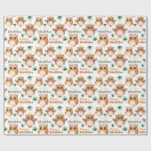 Leuke Baby Uil Gelukkige Verjaardag Cadeaupapier (Vlak)