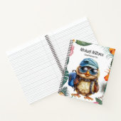 Leuke baby uil met rugzak, petten en zonnebril notitieboek (Binnen)