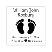 Leuke Baby Voeten Geboorte Aankondiging Details #3 Zelfinktende Stempel (Design)
