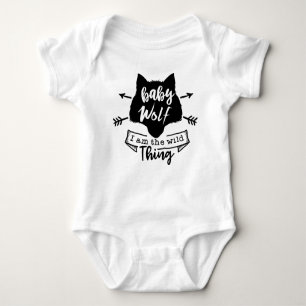 Leuke baby wolf woord kunst romper