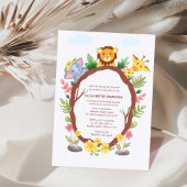 Leuke babydieren oerwoud Safari baby shower Kaart