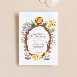 Leuke babydieren oerwoud Safari baby shower Kaart