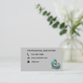 Leuke babysitter visitekaartjes (Staand voorkant)