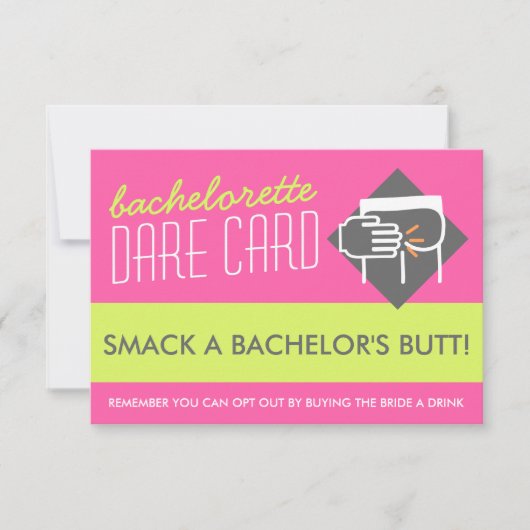Leuke Bachelorette DARE-spelkaart - smack a butt Kaart (Voorkant)