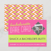 Leuke Bachelorette DARE-spelkaart - smack a butt Kaart (Voorkant / Achterkant)
