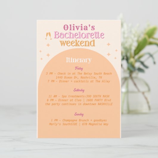 Leuke Bachelorette Weekend Uitnodiging voor de rou (Staand voorkant)