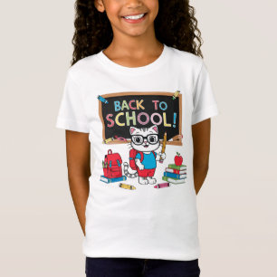 Leuke Back to School T-shirt met kat – leuk kinder