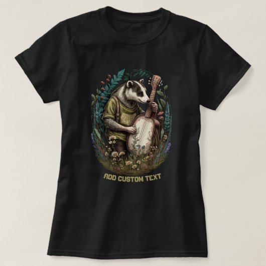 Leuke Badger spelen een banjo, Badger Lovers T-shirt (Design voorkant)