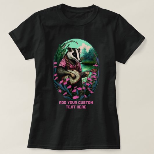Leuke Badger spelen een banjo, Badger Lovers T-shirt (Design voorkant)