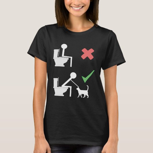 Leuke badkamer instructies voor kat t-shirt (Voorkant)