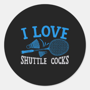 Leuke Badminton Speler Wedstrijd Spel Grap Ronde Sticker