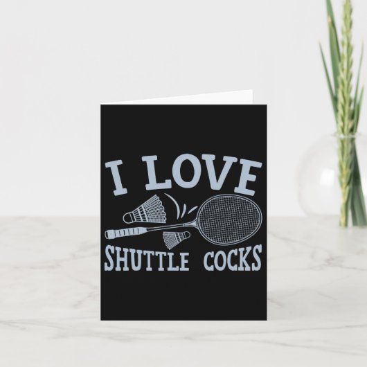 Leuke badmintonspeler match spel grap kaart (Voorkant)