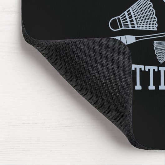 Leuke badmintonspeler match spel grap muismat (Hoek)