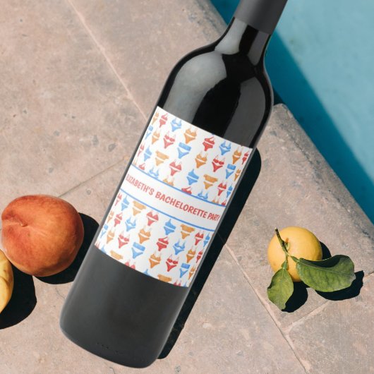 Leuke badpak Zwembad Party Gepersonaliseerde vrijg Sparkling Wijnetiket