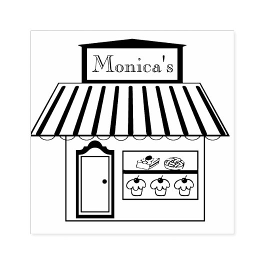 Leuke bakkerij gebouw Art Stamp Rubberstempel (Afrduk)