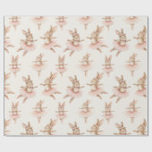 Leuke ballerina konijnen in roze tutu's cadeaupapier (Vlak)