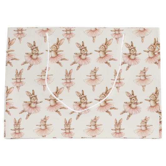 Leuke ballerina konijnen in roze tutu's groot cadeauzakje (Voorkant)
