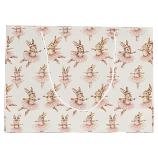 Leuke ballerina konijnen in roze tutu's groot cadeauzakje (Achterkant)