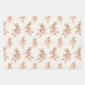 Leuke ballerina konijnen in roze tutu's inpakpapier vel (Voorkant 3)