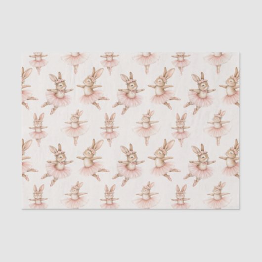 Leuke ballerina konijnen in roze tutu's tissuepapier (Voorkant)