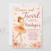 Leuke Ballerina verjaardagsuitnodiging Kaart (Voorkant)