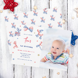 Leuke Ballon 1e Verjaardag 4e van juli Feest Kaart