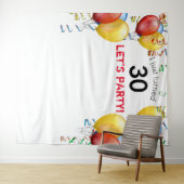 Leuke ballon 30e verjaardag achtergrond, Photo Boo Wandkleed (In Situ (horizontaal))