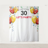 Leuke ballon 30e verjaardag achtergrond, Photo Boo Wandkleed (Voorkant)