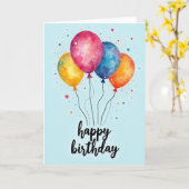 Leuke Ballon Verjaardagskaart Kaart (Gele Bloem)