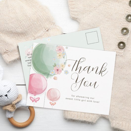Leuke ballonnen | Baby shower Dank u Briefkaart