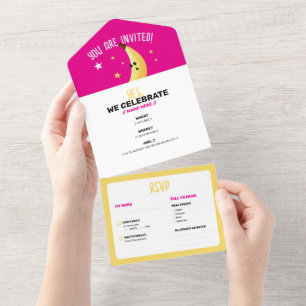 Leuke banaanfeest aangepaste kit modern en bewerkb all in one uitnodiging